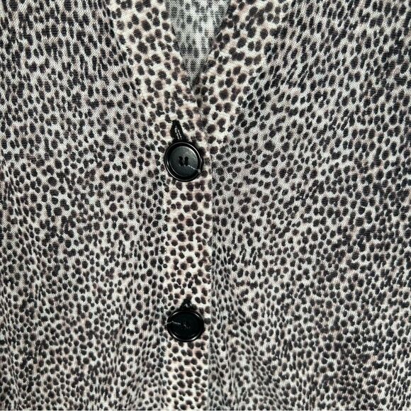 Ann Taylor Loft Long Cardigan Sweater Size L Lightweight Cheetah Animal - Picture 5 of 9